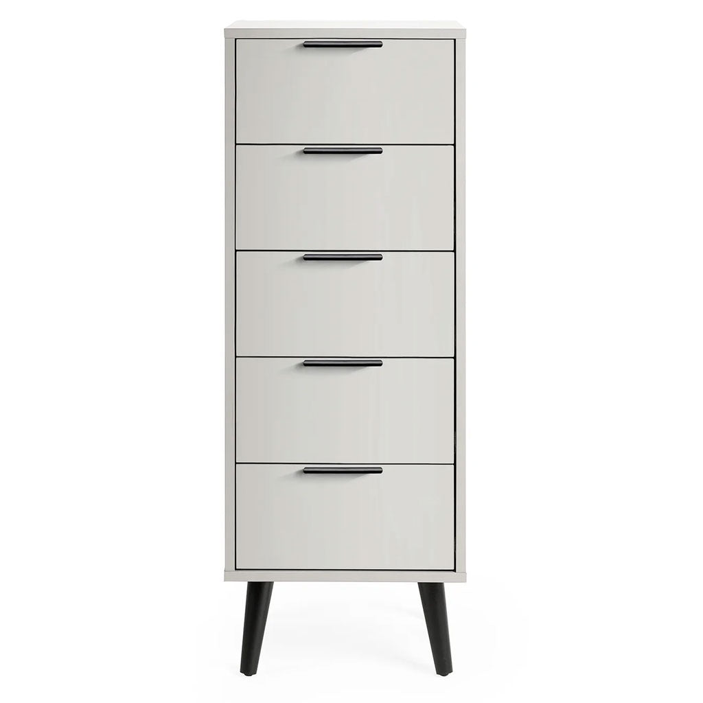 Wooden Chest Of 5 Drawers Narrow - Alba