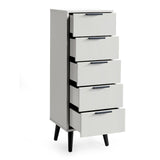 Wooden Chest Of 5 Drawers Narrow - Alba