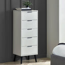 Wooden Chest Of 5 Drawers Narrow - Alba