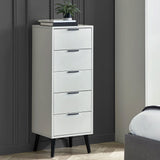 Wooden Chest Of 5 Drawers Narrow - Alba