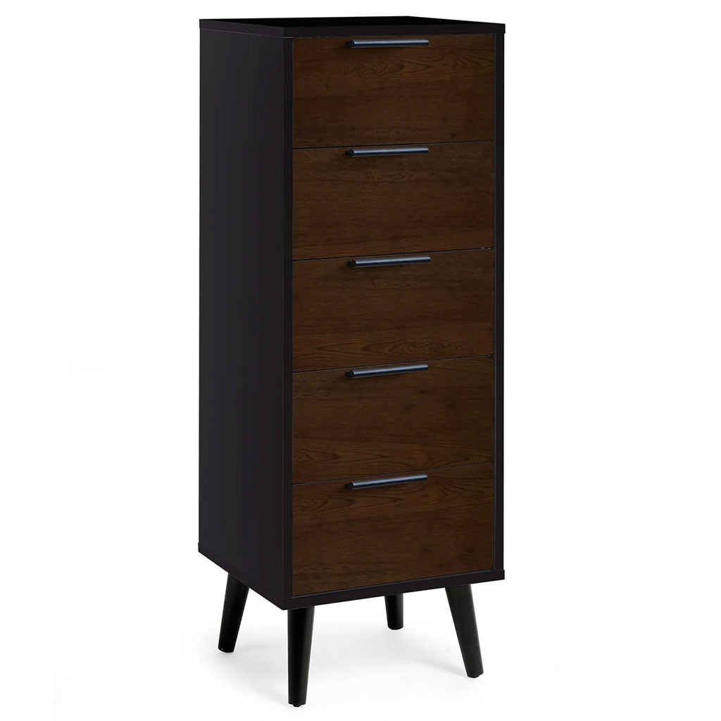 Wooden Chest Of 5 Drawers Narrow - Alba