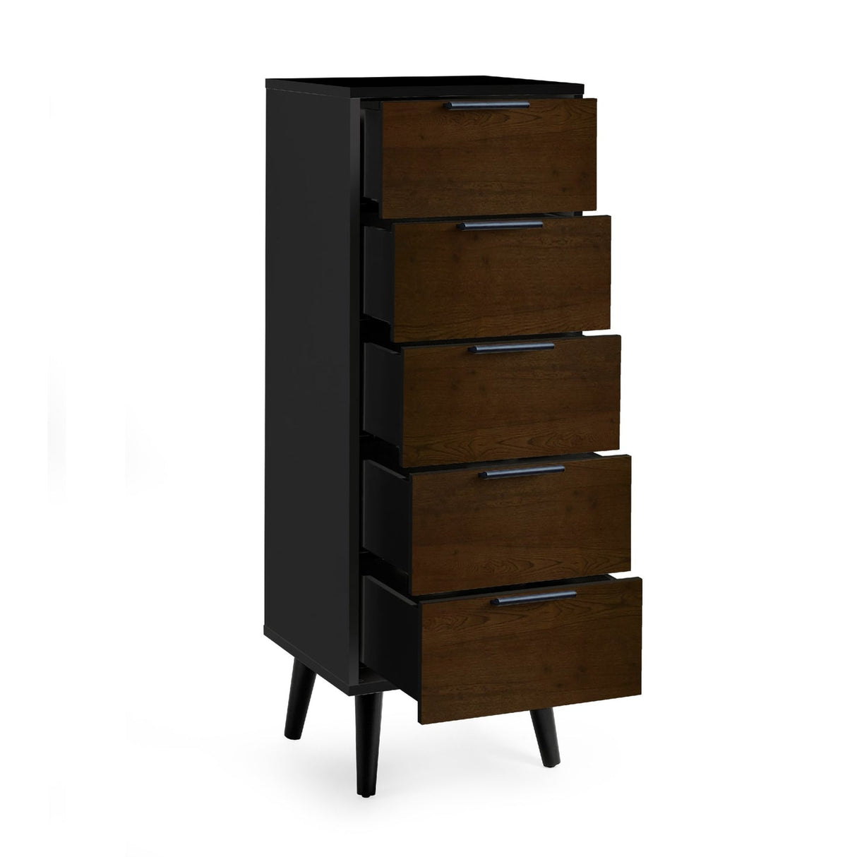 Wooden Chest Of 5 Drawers Narrow - Alba