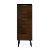Wooden Chest Of 5 Drawers Narrow - Alba
