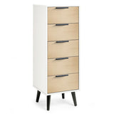 Wooden Chest Of 5 Drawers Narrow - Alba