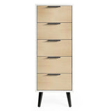 Wooden Chest Of 5 Drawers Narrow - Alba