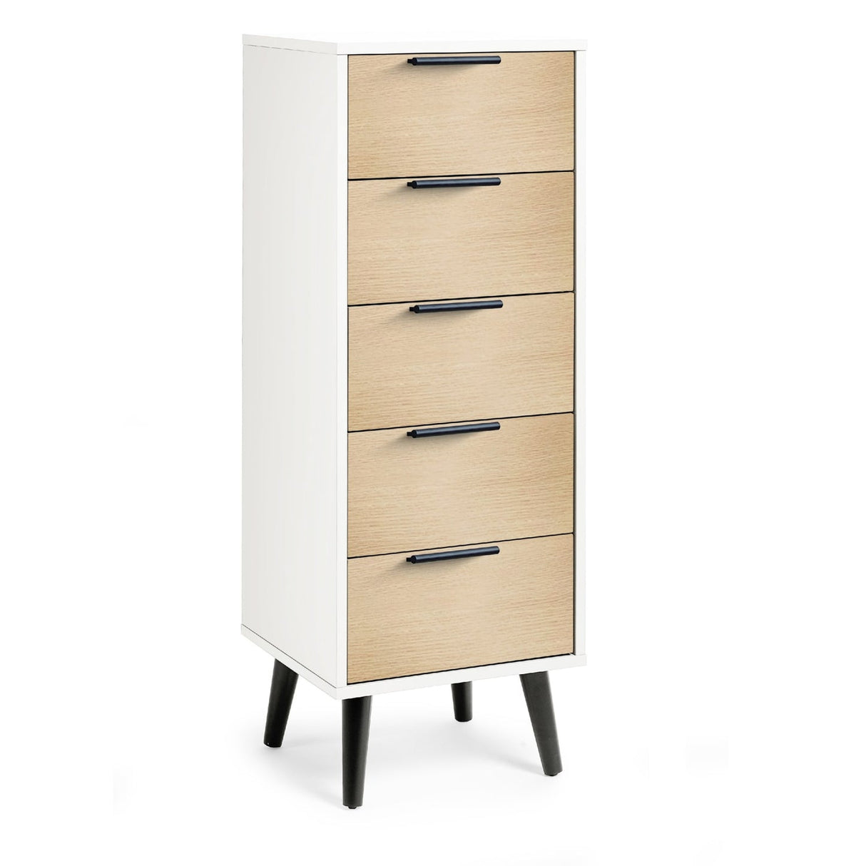 Wooden Chest Of 5 Drawers Narrow - Alba