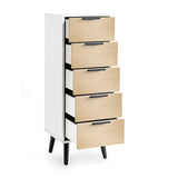 Wooden Chest Of 5 Drawers Narrow - Alba