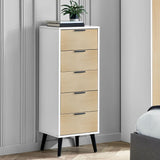 Wooden Chest Of 5 Drawers Narrow - Alba