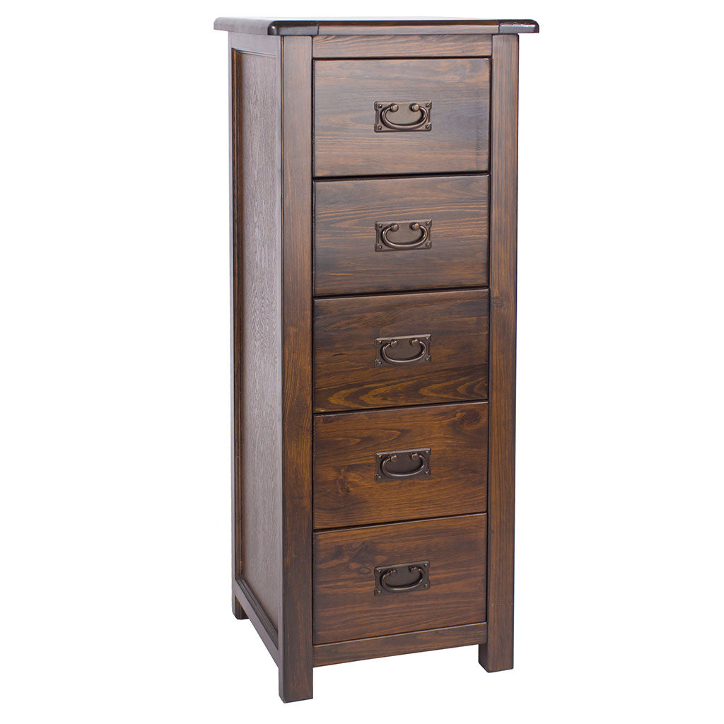 Wooden Chest Of 5 Drawers Narrow - Boston