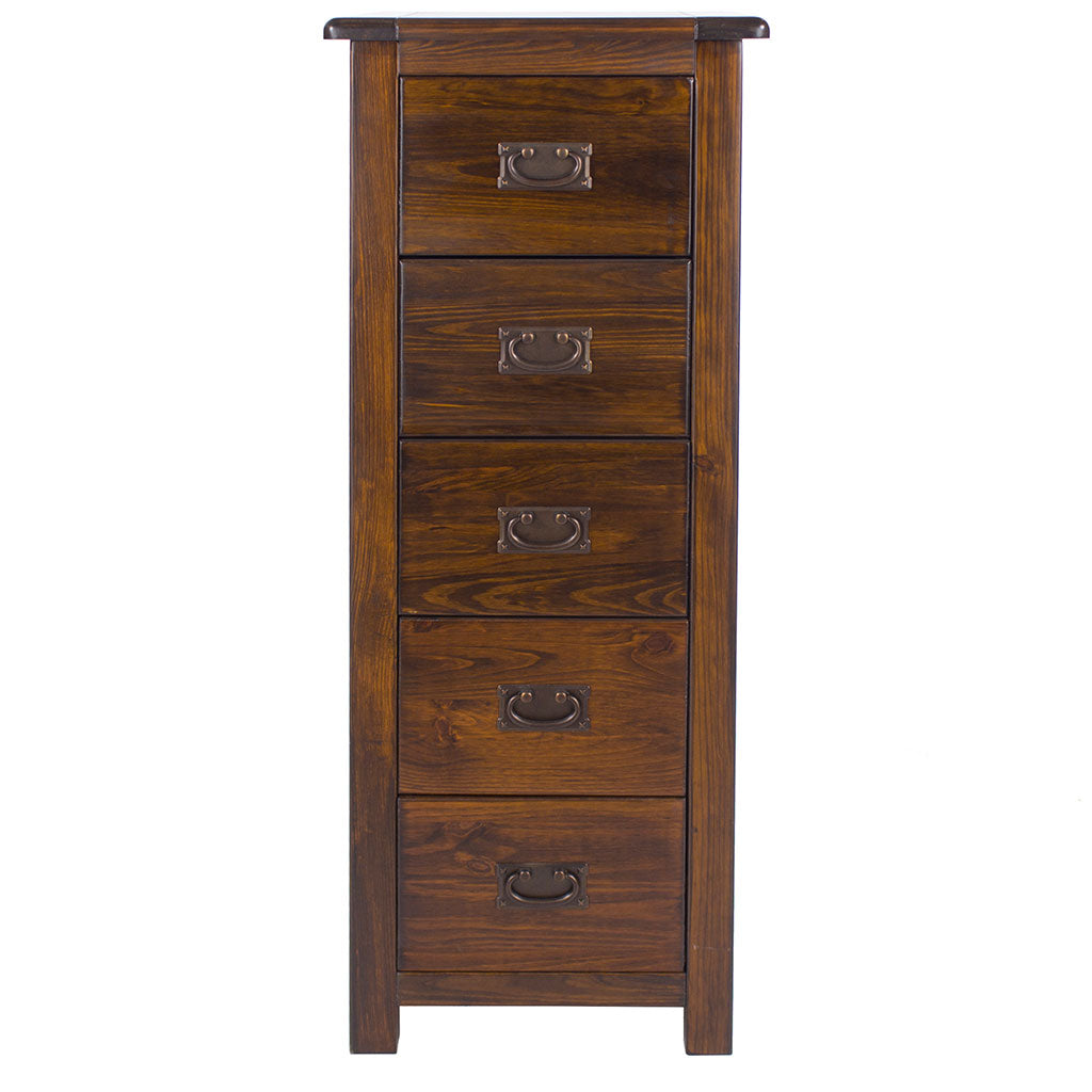 Wooden Chest Of 5 Drawers Narrow - Boston