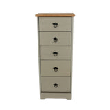 Wooden Chest Of 5 Drawers Narrow - Corona Compact