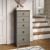 Wooden Chest Of 5 Drawers Narrow - Corona Compact