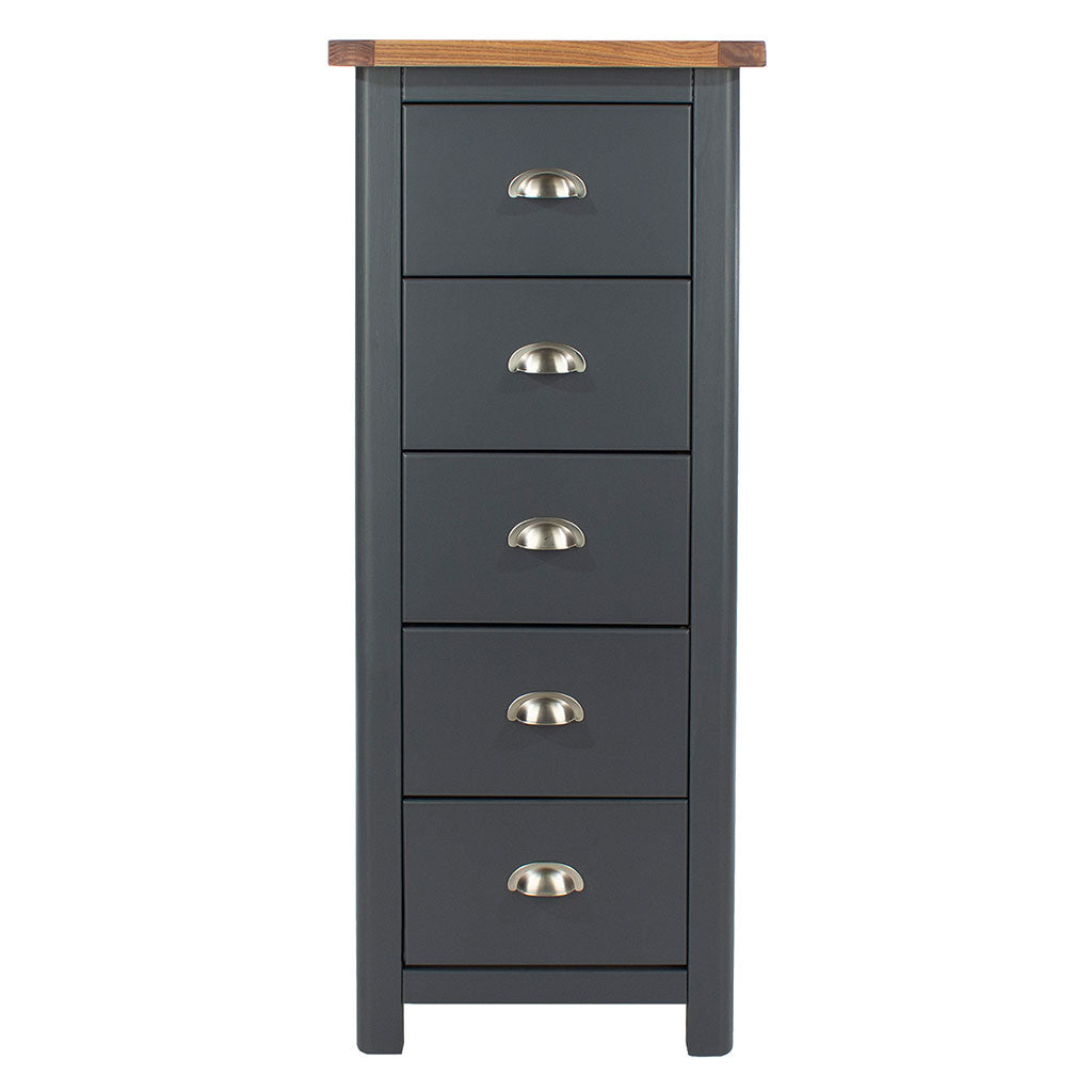 Wooden Chest Of 5 Drawers Narrow - Dunkeld