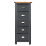 Wooden Chest Of 5 Drawers Narrow - Dunkeld