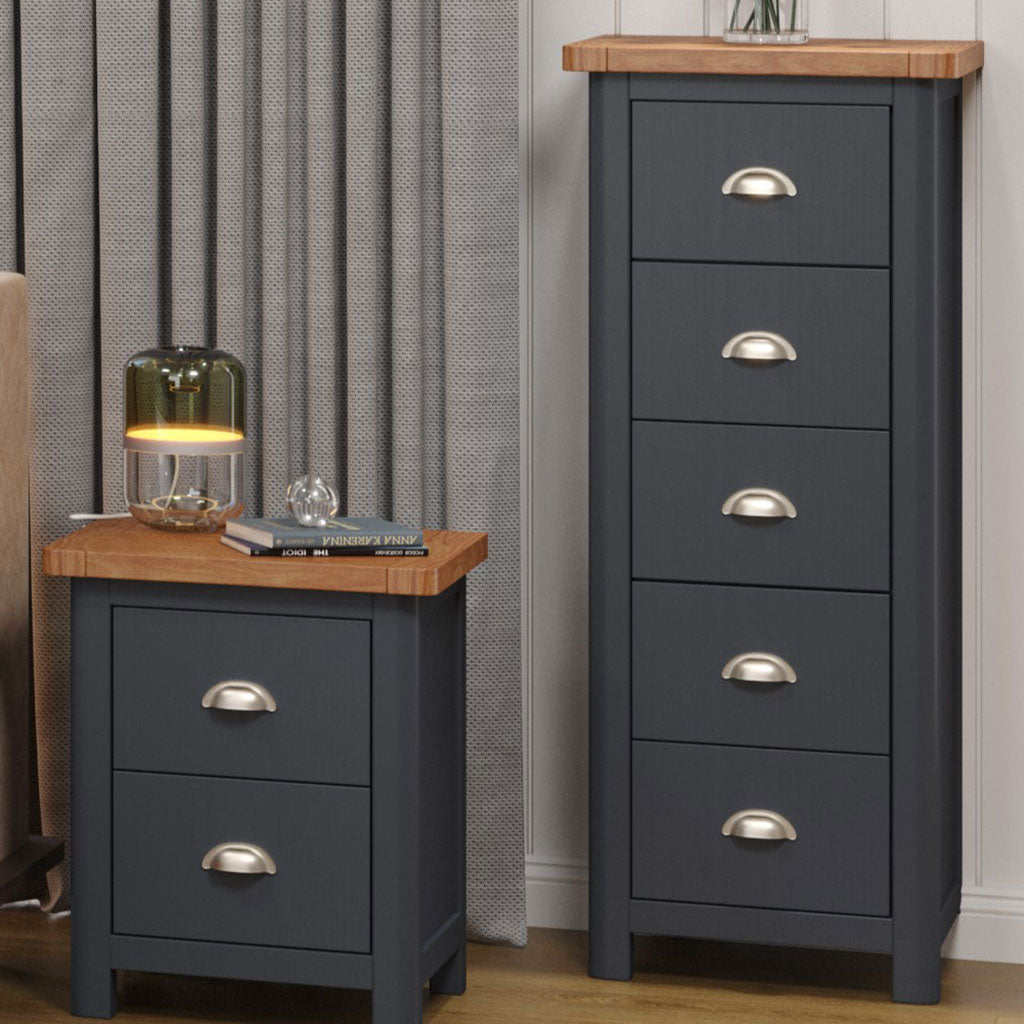 Wooden Chest Of 5 Drawers Narrow - Dunkeld