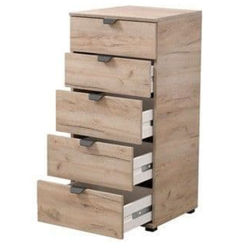 Wooden Chest Of 5 Drawers Narrow - Lima