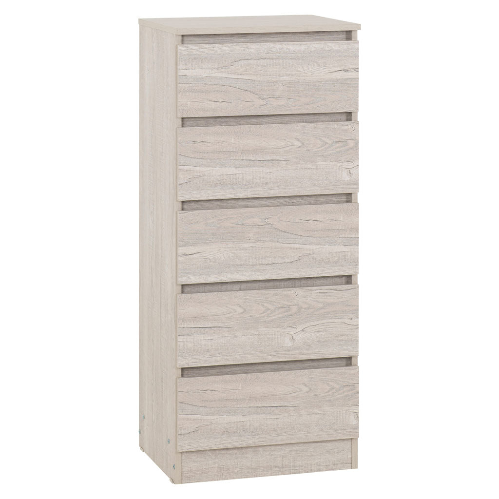 Wooden Chest Of 5 Drawers Narrow - Malvern