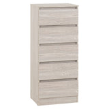Wooden Chest Of 5 Drawers Narrow - Malvern