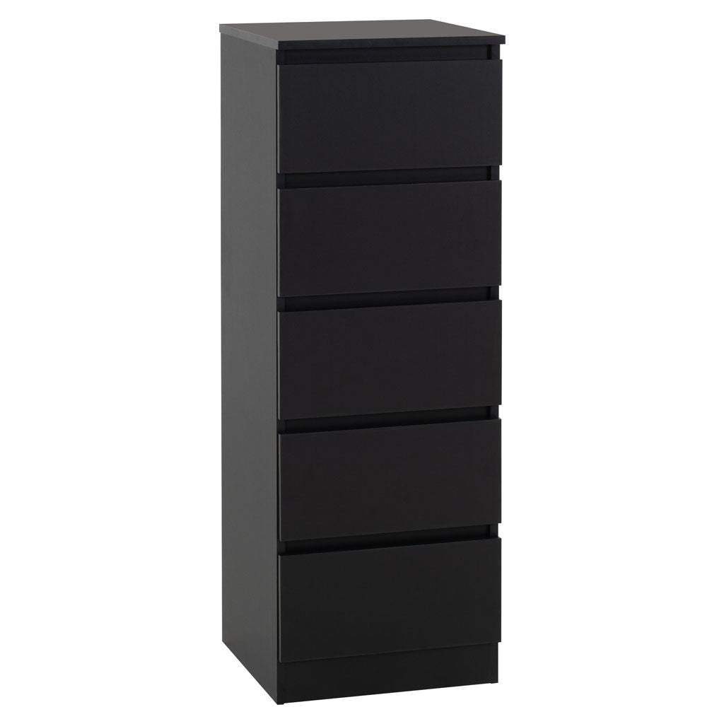 Wooden Chest Of 5 Drawers Narrow - Malvern