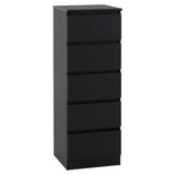 Wooden Chest Of 5 Drawers Narrow - Malvern