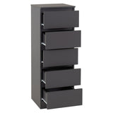 Wooden Chest Of 5 Drawers Narrow - Malvern