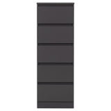 Wooden Chest Of 5 Drawers Narrow - Malvern