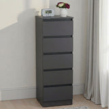 Wooden Chest Of 5 Drawers Narrow - Malvern