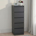 Wooden Chest Of 5 Drawers Narrow - Malvern