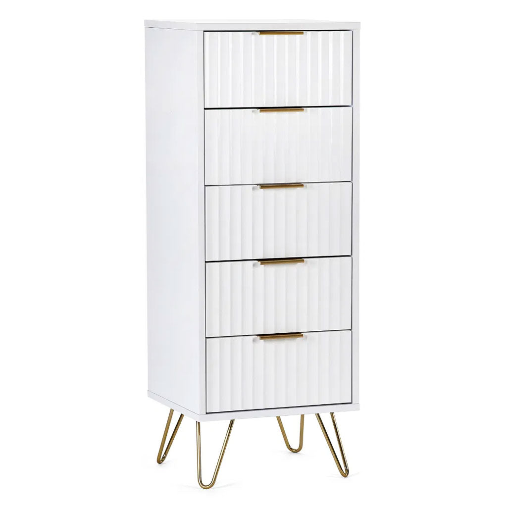 Wooden Chest Of 5 Drawers Narrow - Murano
