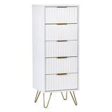 Wooden Chest Of 5 Drawers Narrow - Murano