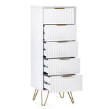 Wooden Chest Of 5 Drawers Narrow - Murano