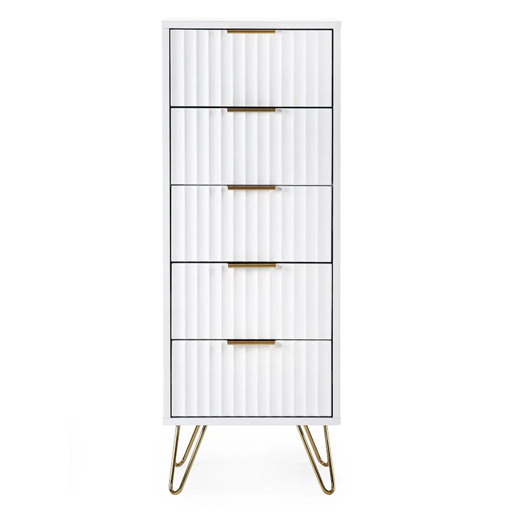 Wooden Chest Of 5 Drawers Narrow - Murano