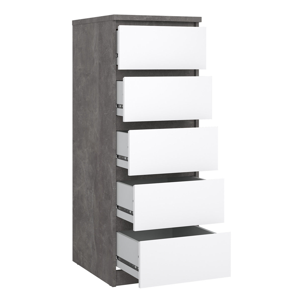 Wooden Chest Of 5 Drawers Narrow - Naia