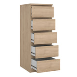Wooden Chest Of 5 Drawers Narrow - Naia