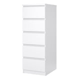 Wooden Chest Of 5 Drawers Narrow - Naia
