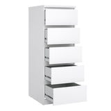Wooden Chest Of 5 Drawers Narrow - Naia