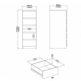 Wooden Chest Of 5 Drawers Narrow - Naia