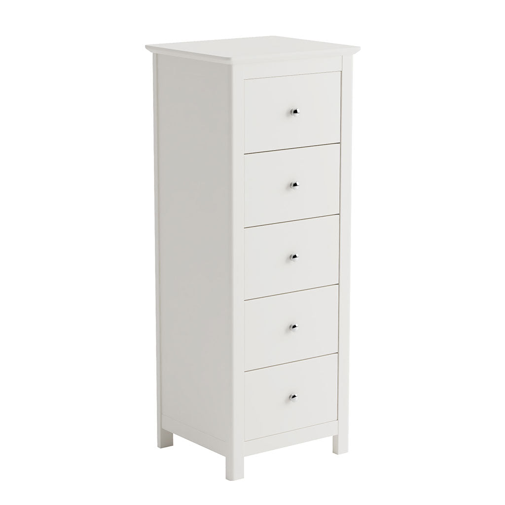 Wooden Chest Of 5 Drawers Narrow - Nairn