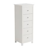 Wooden Chest Of 5 Drawers Narrow - Nairn
