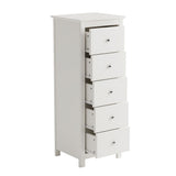 Wooden Chest Of 5 Drawers Narrow - Nairn