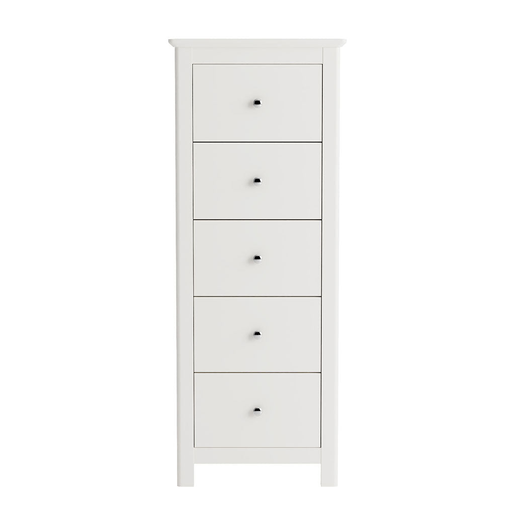 Wooden Chest Of 5 Drawers Narrow - Nairn