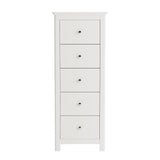 Wooden Chest Of 5 Drawers Narrow - Nairn