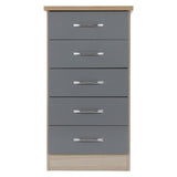 Wooden Chest Of 5 Drawers Narrow - Nevada