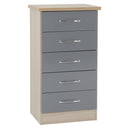 Wooden Chest Of 5 Drawers Narrow - Nevada