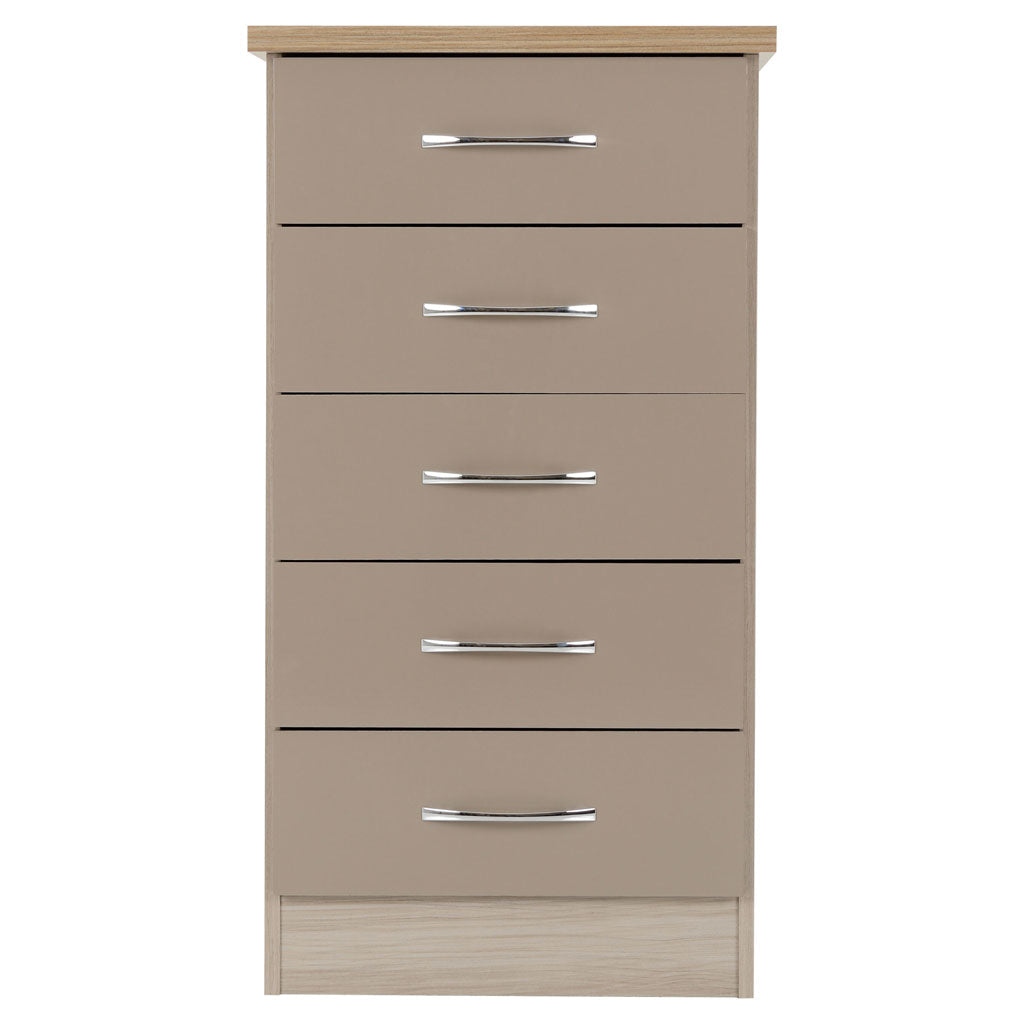 Wooden Chest Of 5 Drawers Narrow - Nevada
