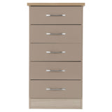 Wooden Chest Of 5 Drawers Narrow - Nevada