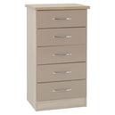 Wooden Chest Of 5 Drawers Narrow - Nevada