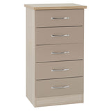 Wooden Chest Of 5 Drawers Narrow - Nevada