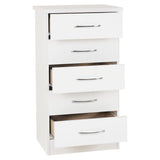 Wooden Chest Of 5 Drawers Narrow - Nevada