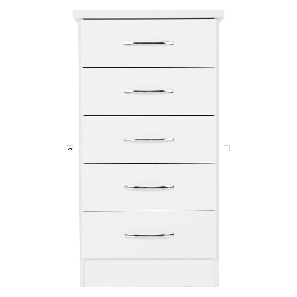 Wooden Chest Of 5 Drawers Narrow - Nevada